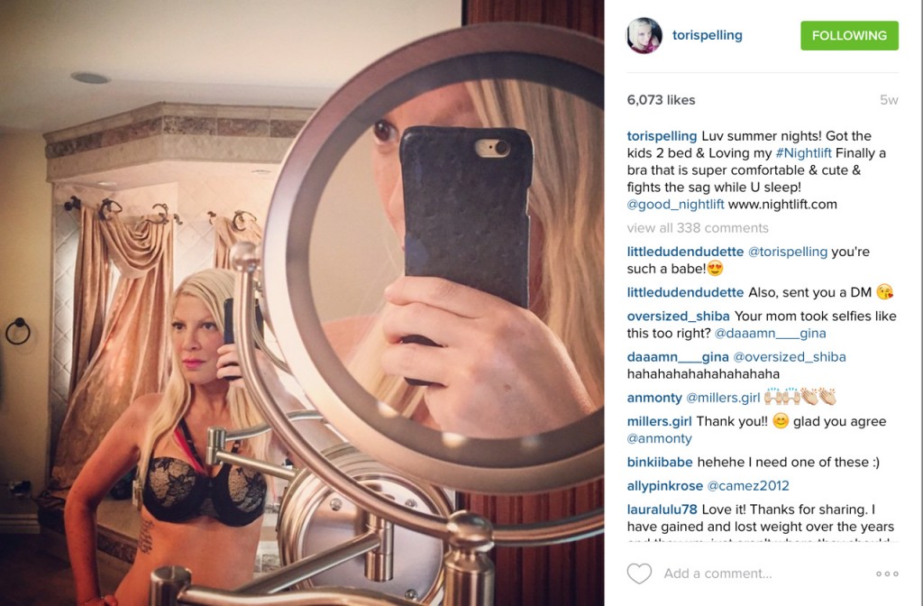 Tori Spelling Sneaks In A Sexy Instagram Selfie   Tori Spelling 1024x672 